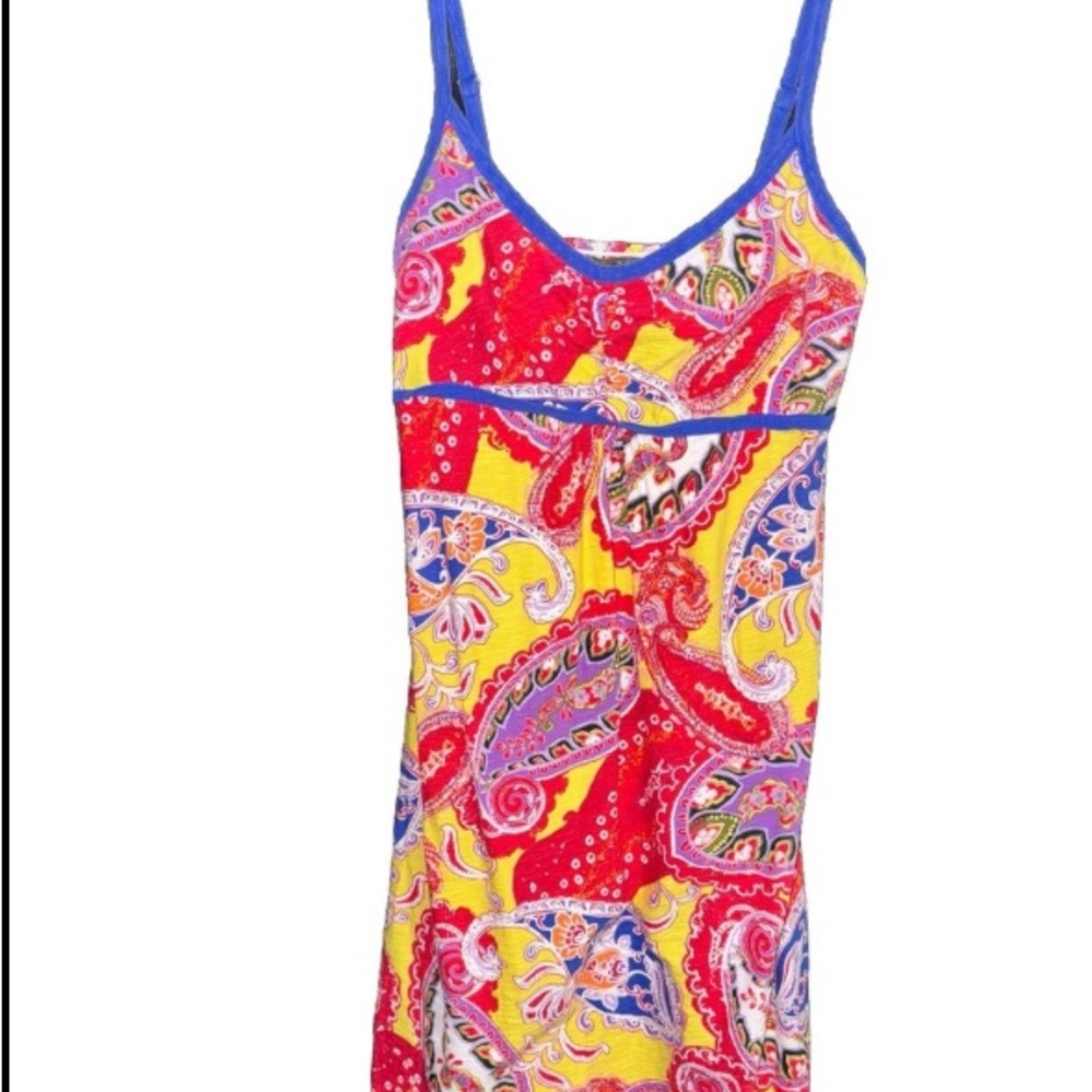 Tommy Bahama Red and Yellow Paisley Midi Dress
